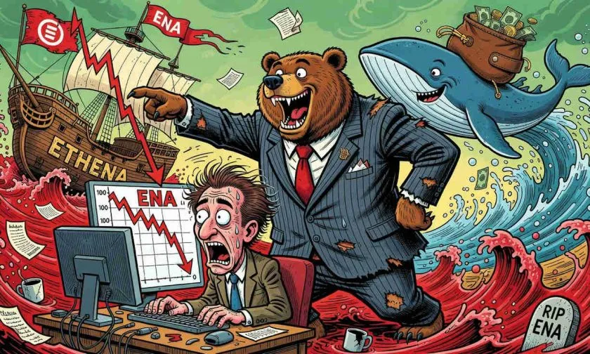 Ethena (ENA) lucha por mantener el nivel de USD $0,08 mientras el interés abierto colapsa