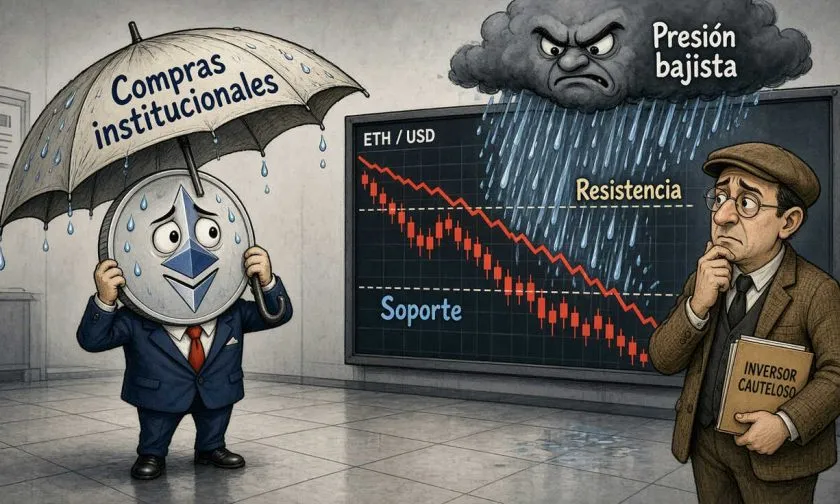 ETH retrocede a USD $2.566,97 con incertidumbre por demanda institucional