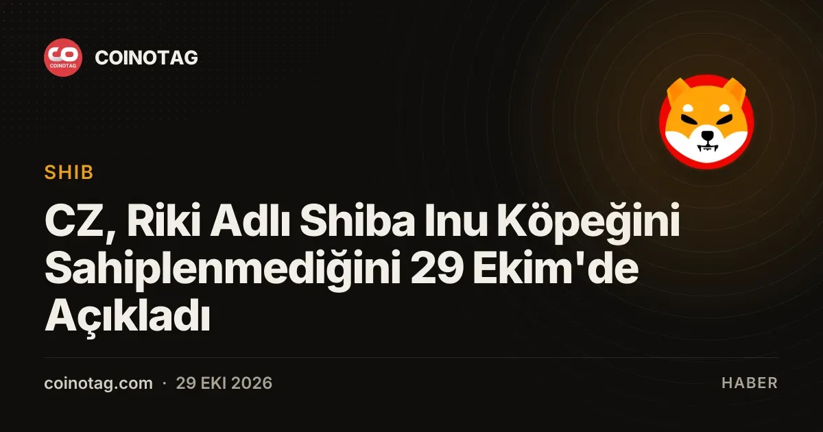 Changpeng Zhao, Riki adinda bir Shiba Inu kopegi sahiplendigi iddialarini 29 Ekim tarihinde yalanladi