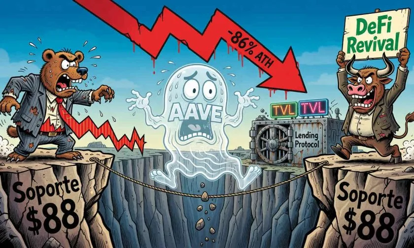 Aave ($AAVE) pone a prueba el soporte de $88 tras ceder un 4,94% semanal
