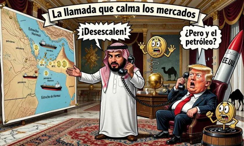 MBS pide a Trump contenerse con Irán y Bitcoin observa nervioso