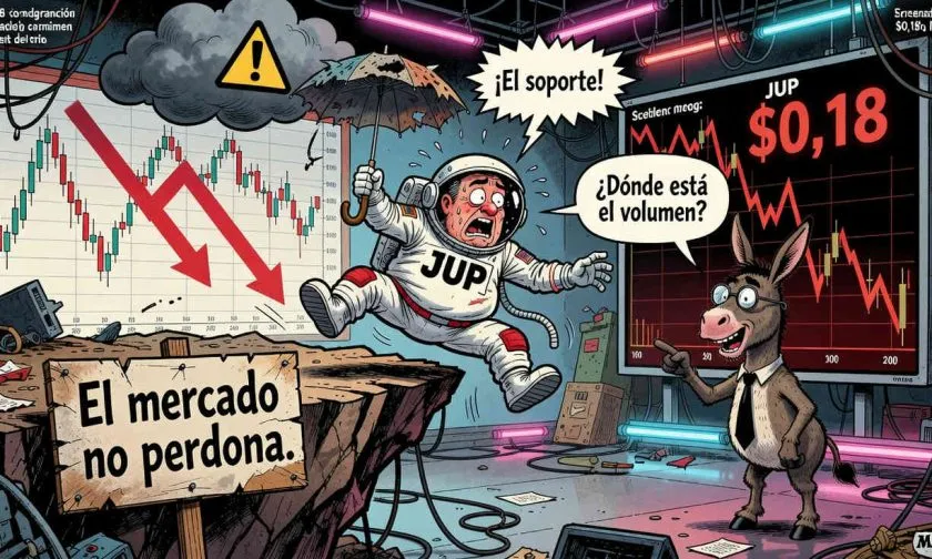 Jupiter (JUP) registra caída del 3,79% y rompe soporte clave en su desempeño