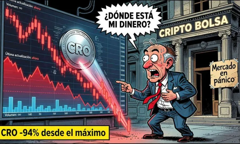Crypto.com Coin (CRO) se mantiene en $0,054 con baja liquidez y caída del 94,38%
