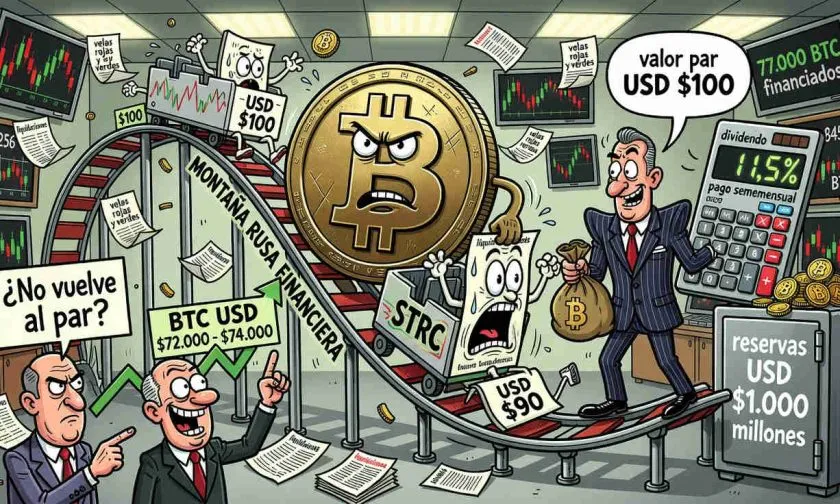 STRC de Strategy vuelve a caer con Bitcoin mientras arranca su dividendo quincenal