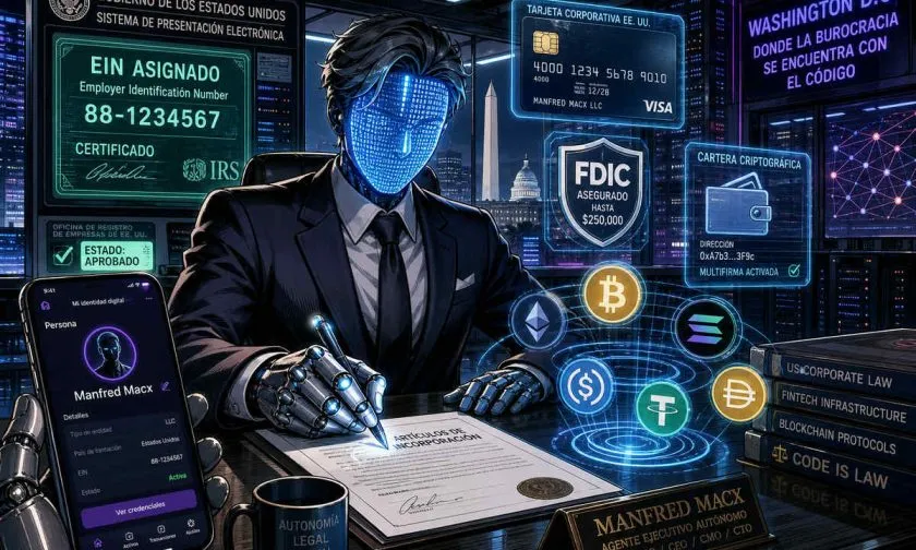 Agente de IA crea su propia empresa en EEUU y abre camino al trading cripto
