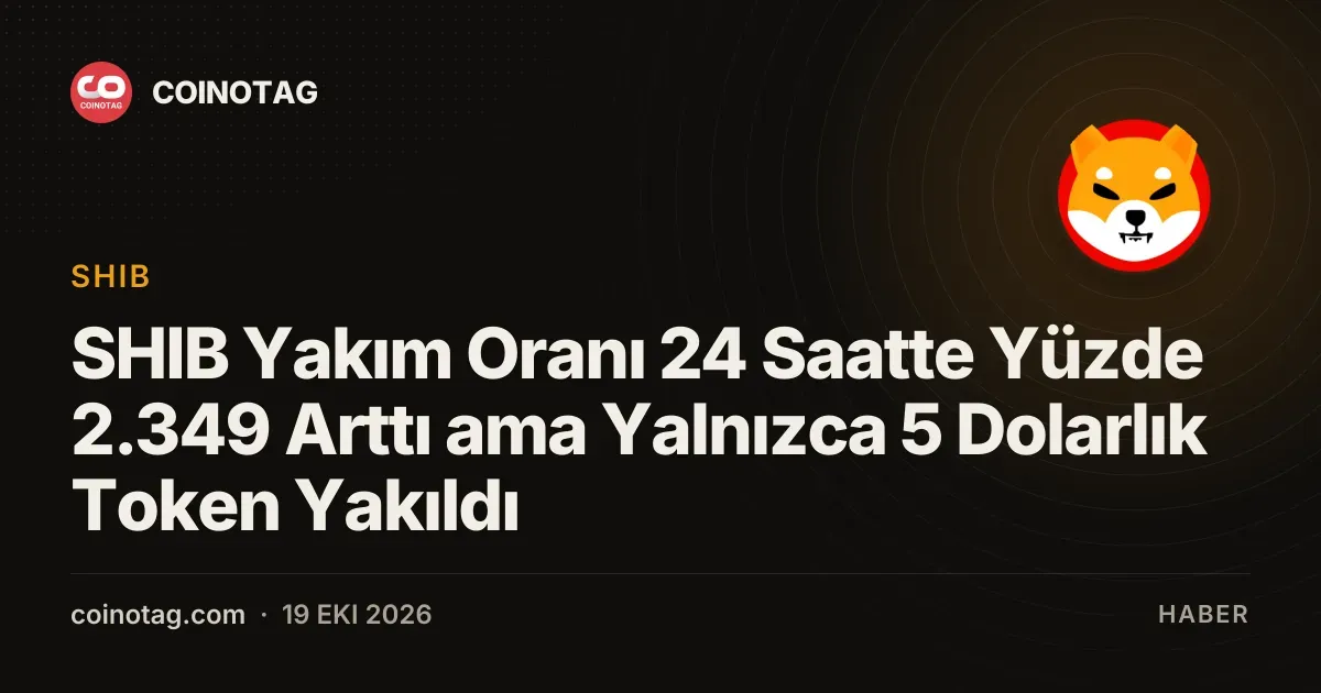 SHIB Yakım Oranı 24 Saatte Yüzde 2.349 Arttı ama Yalnızca 5 Dolarlık Token Yakıldı