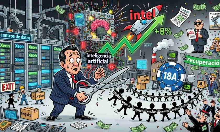 Intel recorta empleos en centros de datos mientras sus acciones suben casi 8%
