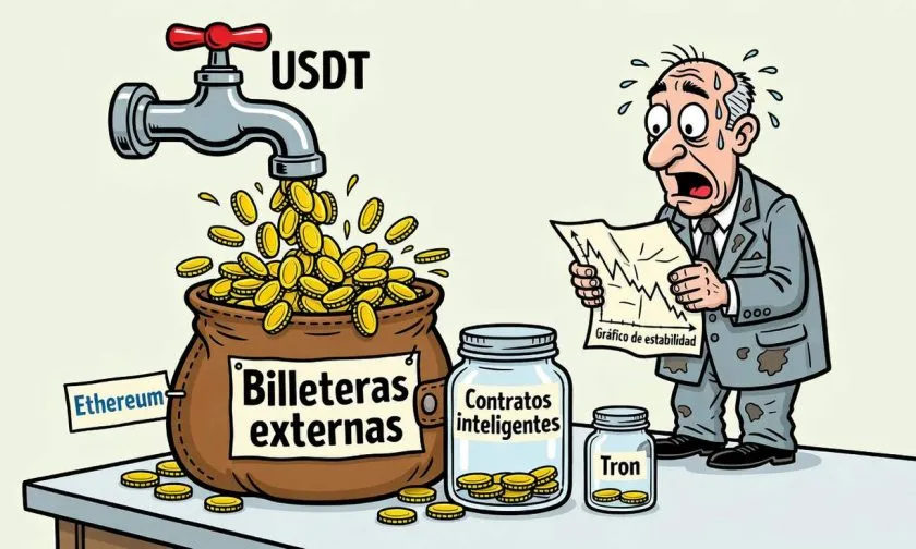 Aumento de USDT en Ethereum no se traduce en crecimiento de contratos inteligentes