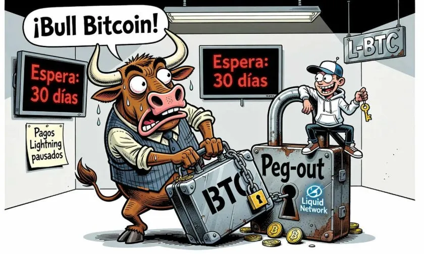 Liquid mantiene pausados los retiros de L-BTC y Bull Bitcoin advierte espera de 30 días
