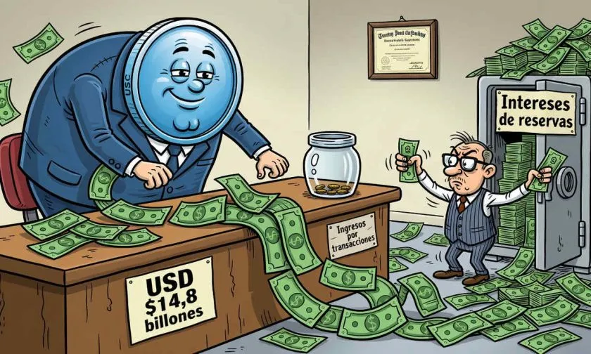 USDC supera los USD $14 billones en actividad, pero Circle aún depende de los intereses