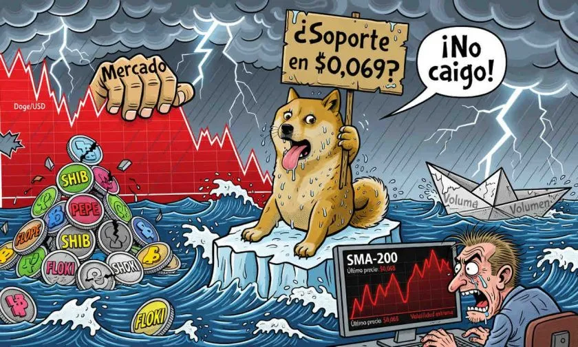 Dogecoin se desploma 90% desde su máximo: ¿toca piso en $0,069?