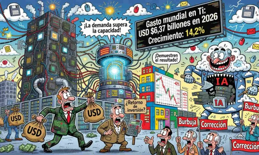 Gartner eleva a USD $6,37 billones su previsión de gasto mundial en TI para 2026 por la IA