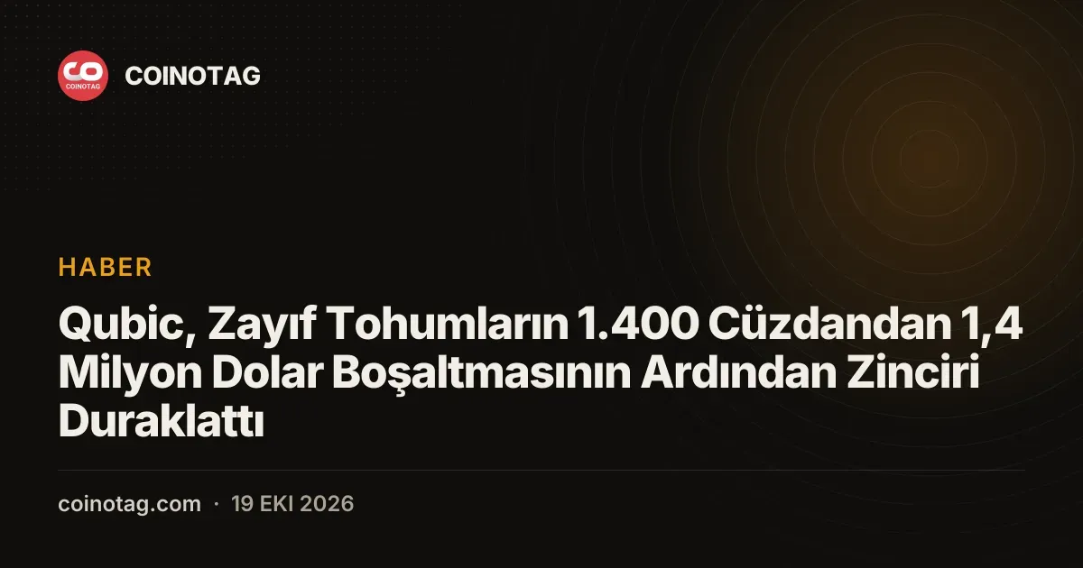 Qubic duraklatma karari aldi cunku zaafiyet 1.4 milyon dolar calinmasina yol acti