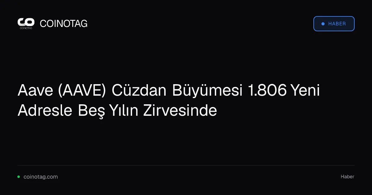 Aave (AAVE) Cüzdan Büyümesi 1.806 Yeni Adresle Beş Yılın Zirvesinde