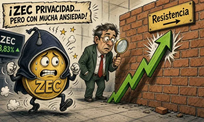 ZEC sube 8,83% y encara una barrera clave con baja liquidez