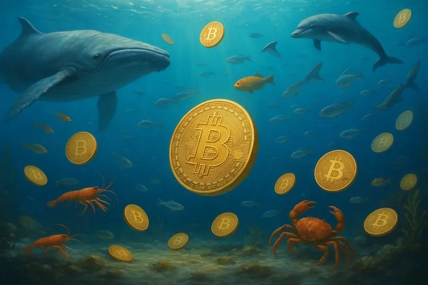 Ballenas de Bitcoin acumulan 66.700 BTC en 60 días mientras titulares medianos venden