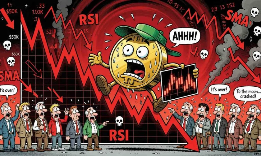 Bitcoin cae 2.59% y retrocede por debajo de la SMA-7