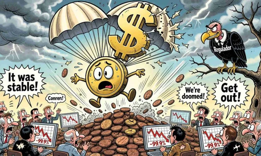 U se hunde 90% desde su paridad en un colapso que recuerda a los peores desplomes de stablecoins