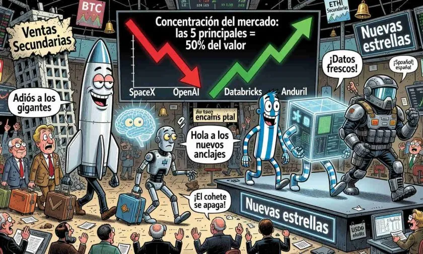 Mercado secundario: SpaceX, OpenAI y Anthropic se van, ¿quién ocupa su lugar?