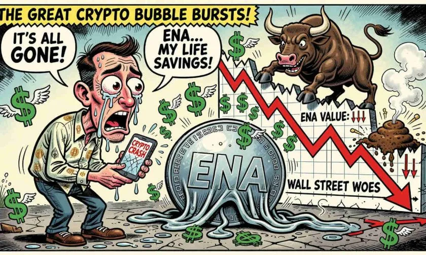 Ethena ($ENA) se desploma 4.48% y toca soporte crítico de USD $0,075