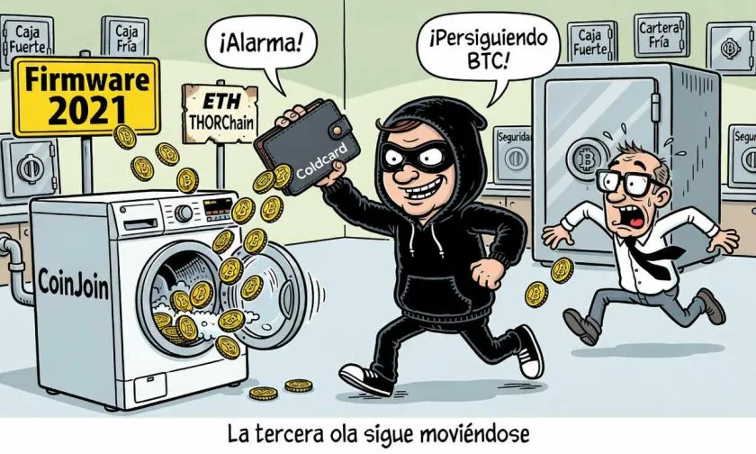 Atacante de Coldcard mueve 45% de los fondos robados en la tercera ola