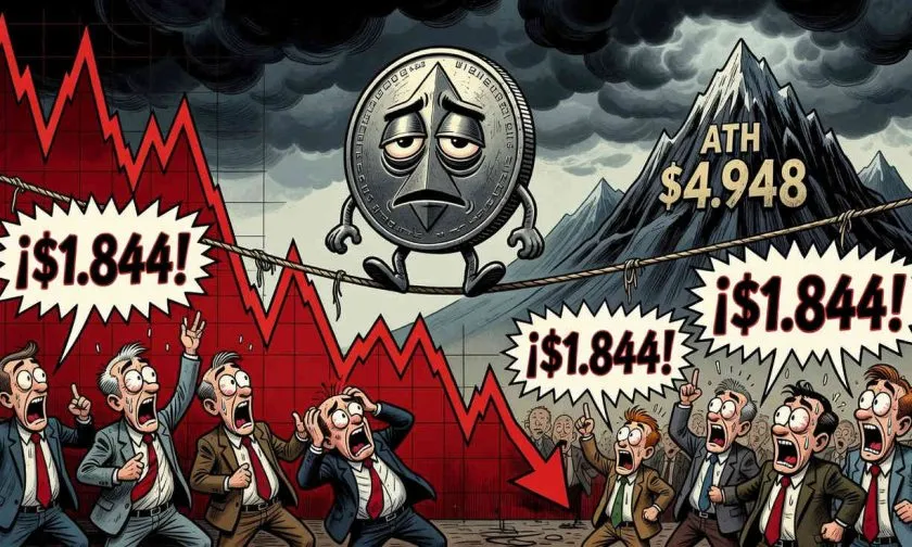 Ethereum $ETH cotiza a $1.844 al 18/07/2026: el mercado espera un catalizador mientras el volumen se desploma