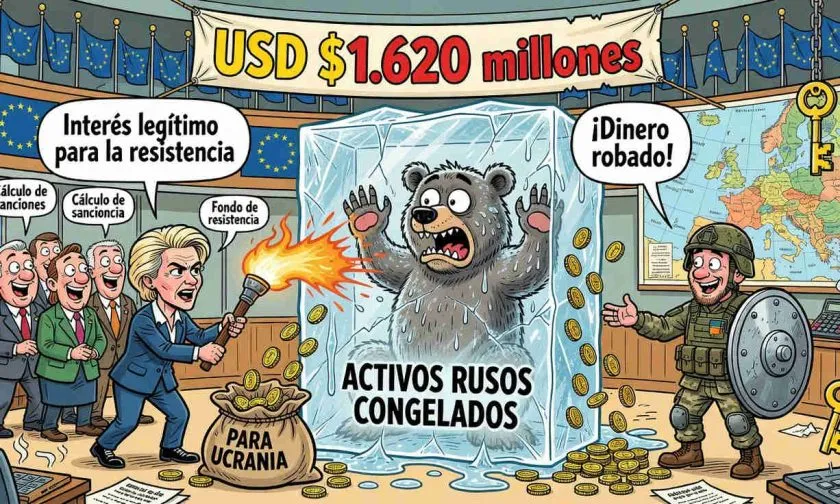 La UE transfiere $1.620 millones en intereses rusos a Ucrania, totalizando $9.230 millones