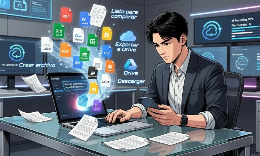 Gemini ya permite crear PDF, Word y Excel directamente desde el chat