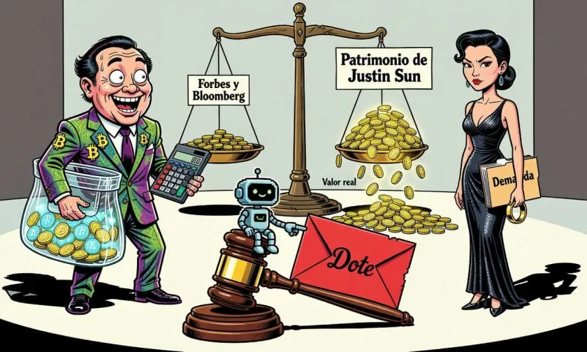 Justin Sun pone en duda su fortuna cripto ante disputa de USD $4.500.000