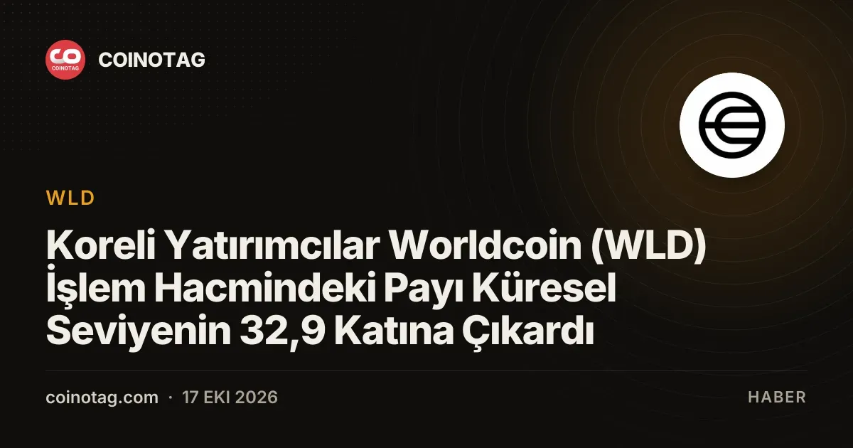 Koreli Yatırımcılar Worldcoin (WLD) İşlem Hacmindeki Payı Küresel Seviyenin 32,9 Katına Çıkardı