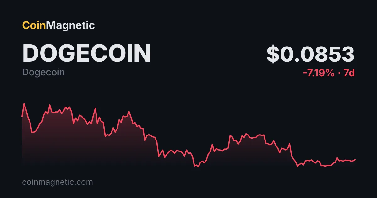 Dogecoin (DOGE) 0,10 dolar hedefini başaramayınca yüzde 16,5 düştü
