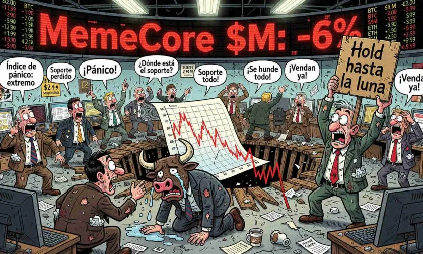 MemeCore ($M) cae 6% en 24 horas y borra ganancias de julio