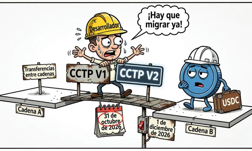 Circle retirará CCTP V1 en diciembre de 2026 y pide migrar a CCTP V2