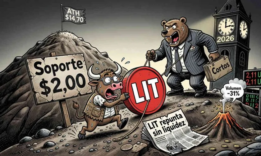 LIT sube 4,07% el 5 de agosto de 2026, pero volumen es 31,14% menor al promedio