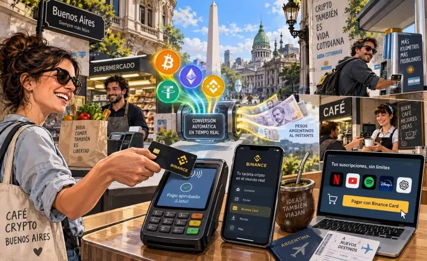 Binance lanza tarjeta física en Argentina para pagos con Bitcoin, USDT y otras criptos