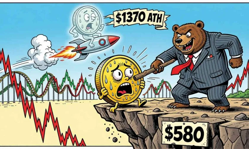 BNB lucha por mantener los $590: el volumen se desploma un 43% mientras el mercado espera el próximo catalizador