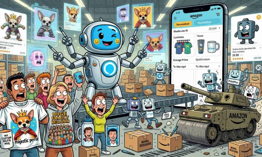 Amazon lleva la IA a las camisetas y desafía a Redbubble con mercancía bajo demanda