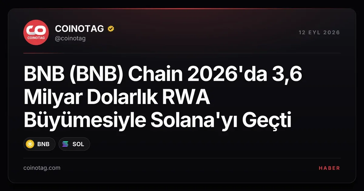 BNB (BNB) Chain 2026'da 3,6 Milyar Dolarlık RWA Büyümesiyle Solana'yı Geçti