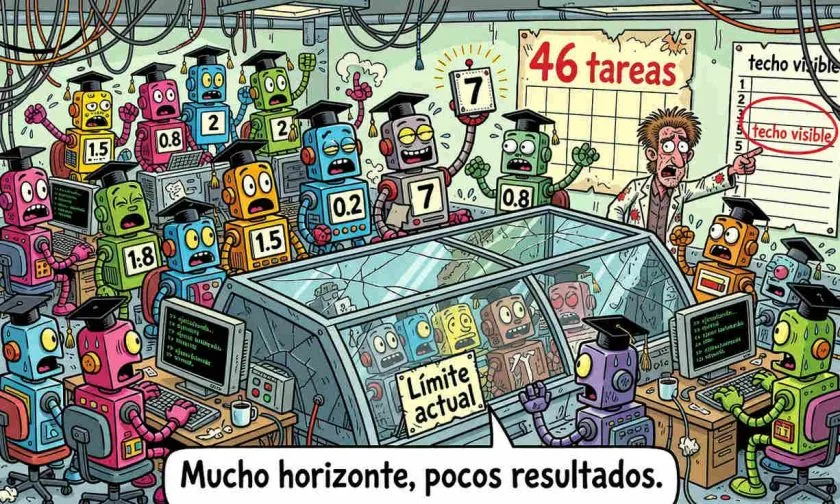 La IA de largo horizonte tropieza: el mejor modelo solo completó 7 de 46 tareas
