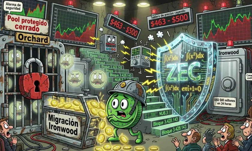 Zcash activa Ironwood y recibe USD $80 millones en su primer día tras cerrar el pool Orchard