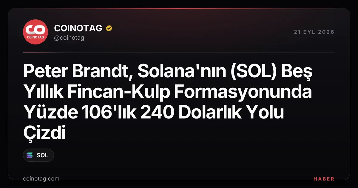 Solana'nın (SOL) beş yıllık fincan-kulp formasyonu 240 dolara yüzde 106 işaret ediyor