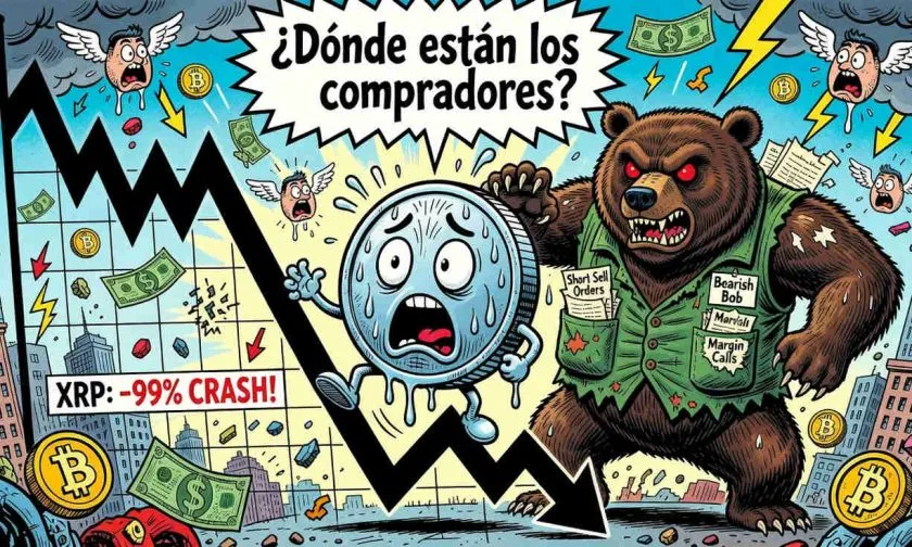 XRP enfrenta presión bajista mientras volumen se desploma un 37%