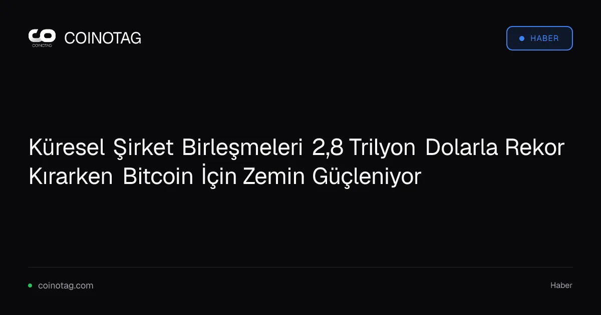 Küresel Şirket Birleşmeleri 2,8 Trilyon Dolarla Rekor Kırarken Bitcoin İçin Zemin Güçleniyor