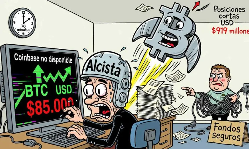 Interrupción de Coinbase se produce durante el aumento de Bitcoin a USD $85.000