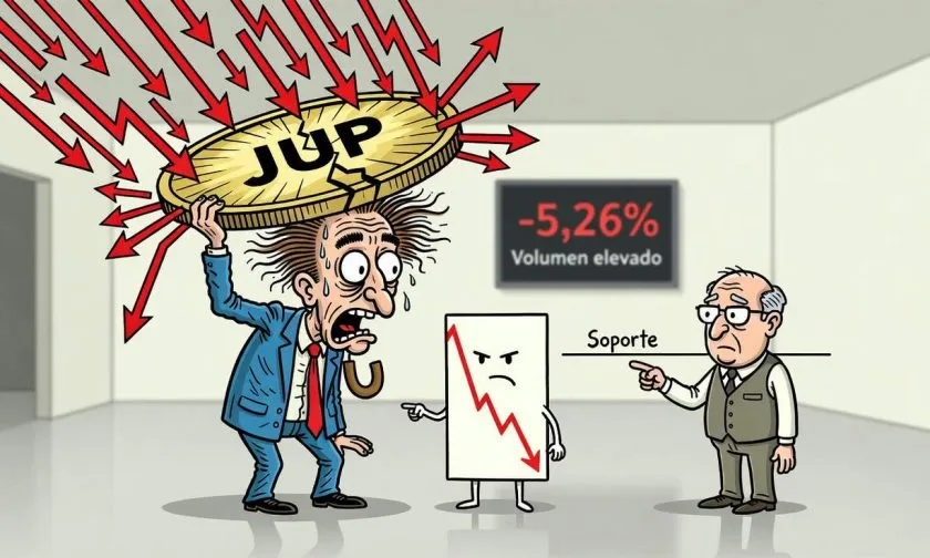 JUP retrocede 5,26% y enfrenta soportes técnicos críticos este 30 de octubre