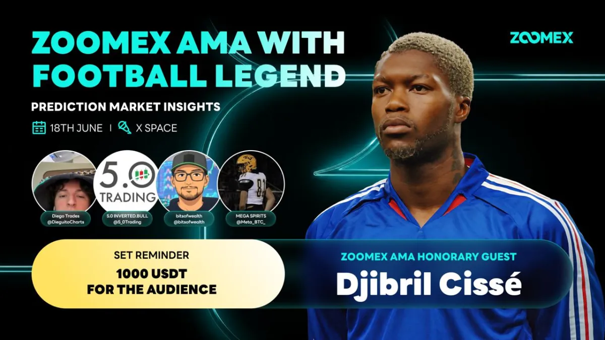 Resumo do Zoomex X Space com Djibril Cissé e o painel de trading da Copa do Mundo