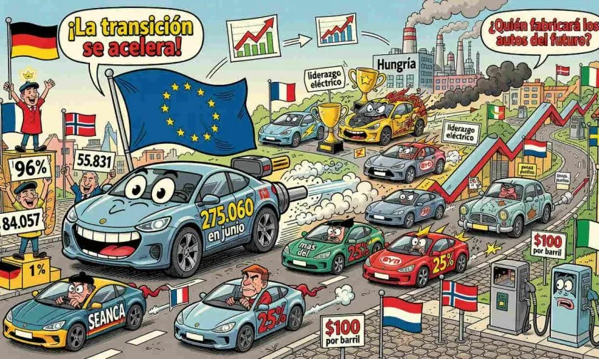 Europa acelera hacia los vehículos eléctricos con ventas récord durante junio
