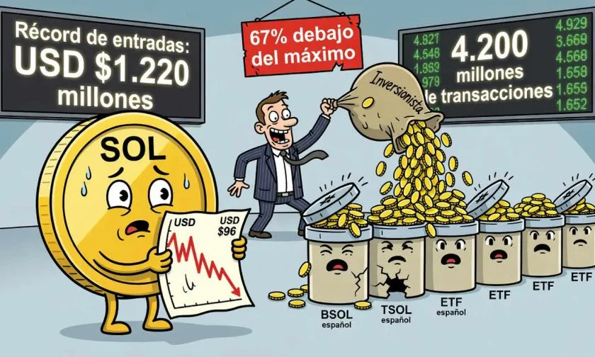 Solana establece récords de ETF y actividad, pero precio de SOL sigue bajo