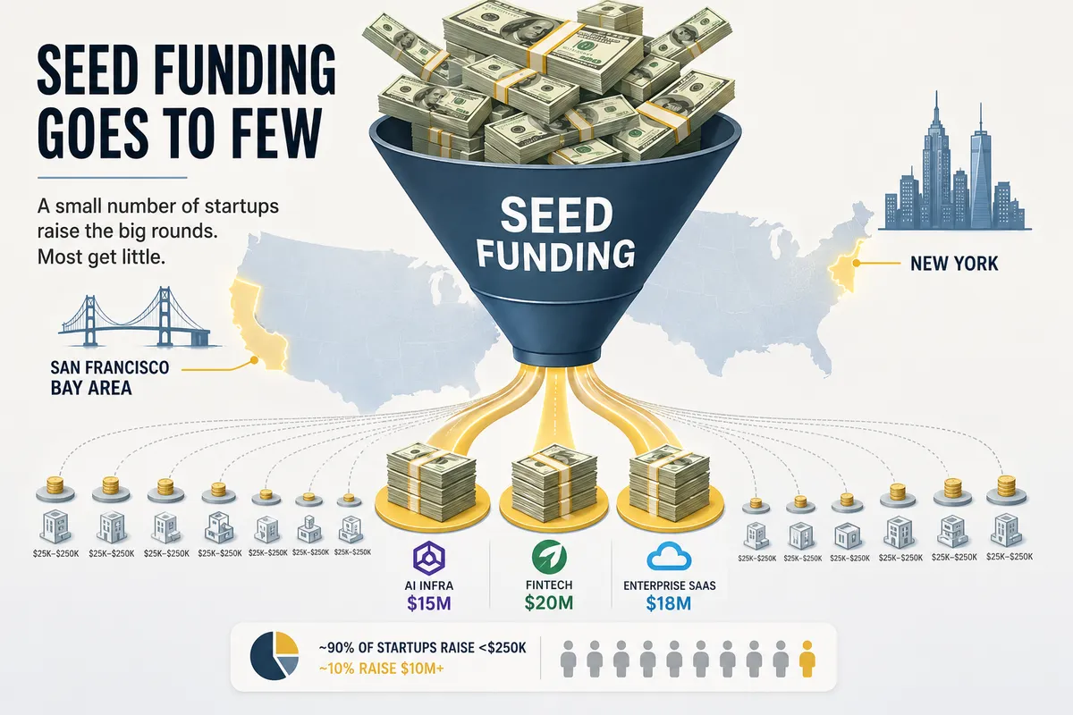 미국 시드 투자 커졌지만…자금은 ‘대형 라운드·베이 지역’에 쏠렸다
