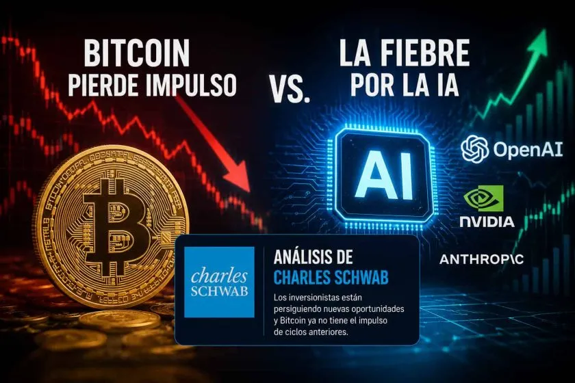 La inteligencia artificial está robándole protagonismo a Bitcoin, advierte Charles Schwab